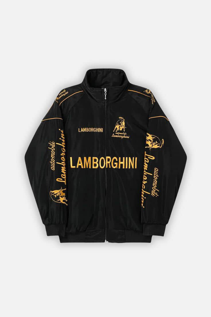 Lamborghini Racing Jacket - Black & Gold Embroidered