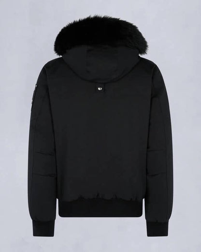 Moose Knuckle Bomber Jacket Black/White Fur