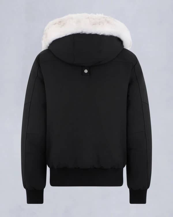 Moose Knuckle Bomber Jacket Black/White Fur