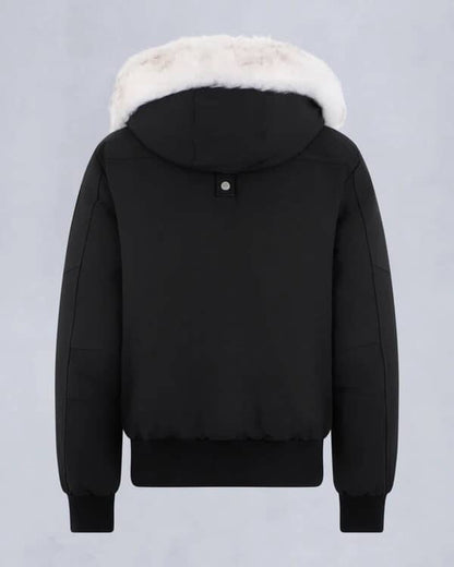 Moose Knuckle Bomber Jacket Black/White Fur