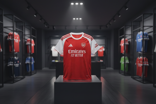 Arsenal full jersey on pedestal