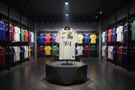 Barcelona 304 jersey on pedestal