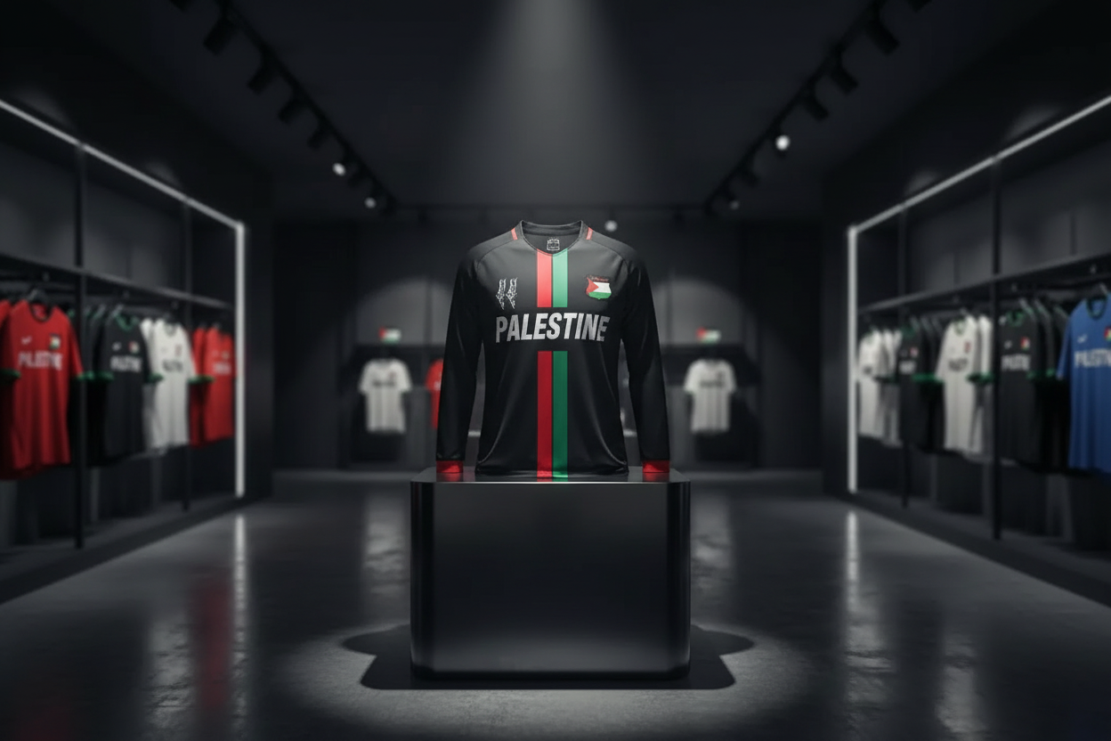 Palestine long sleeve jersey on pedestal