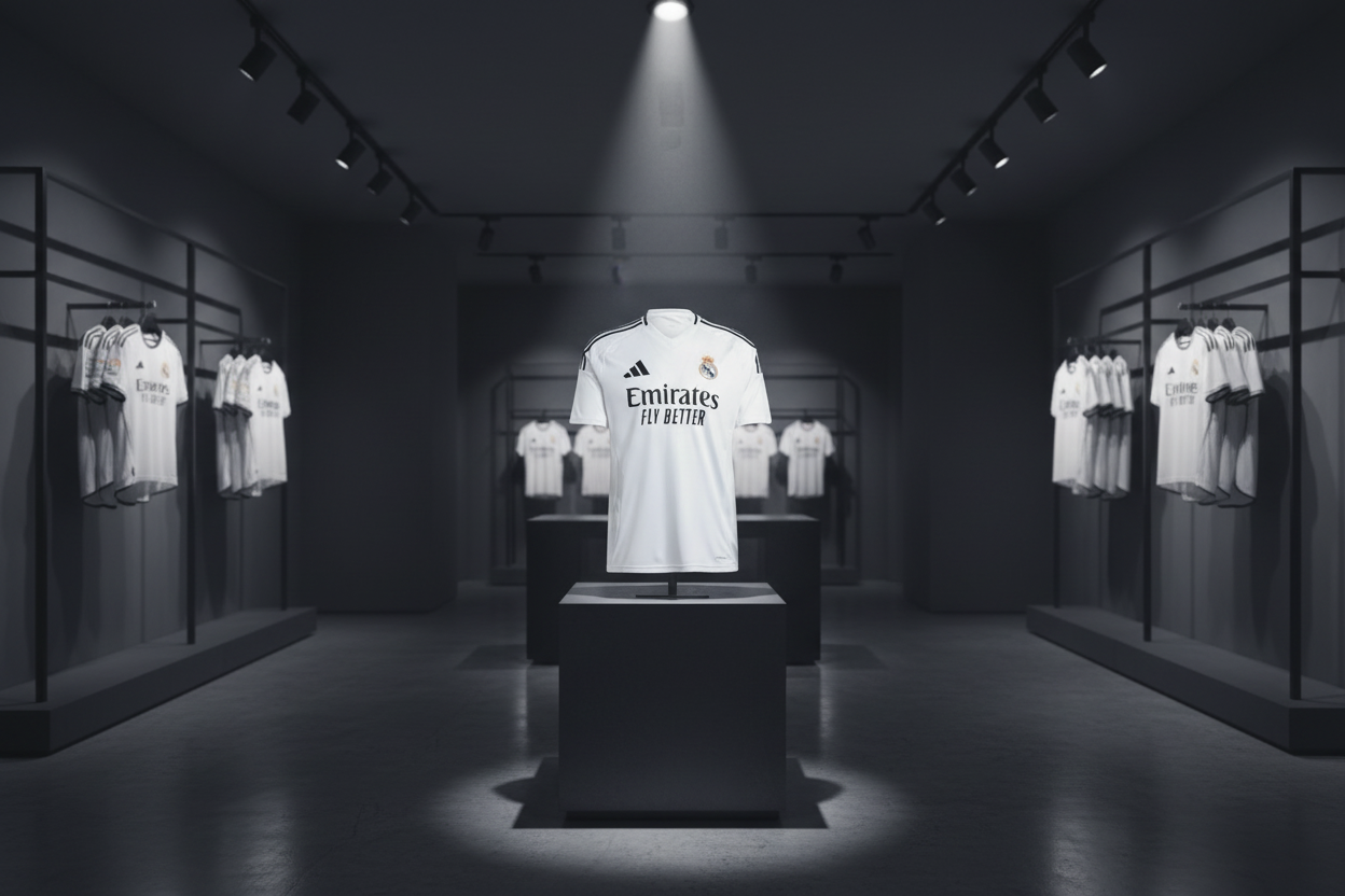 Real Madrid jersey on pedestal display