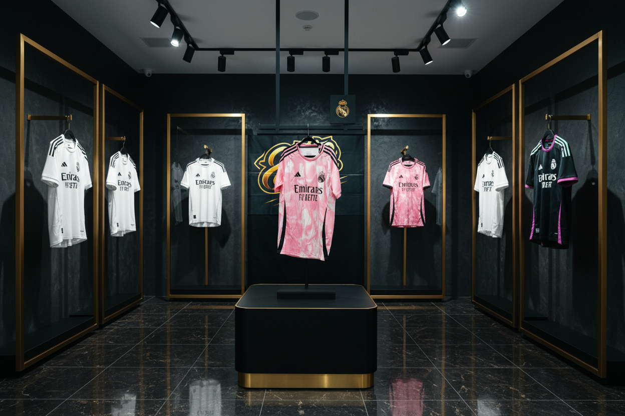 Real Madrid Pink Away Jersey Premium Store Display