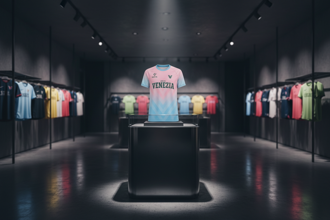 Venezia jersey on pedestal display